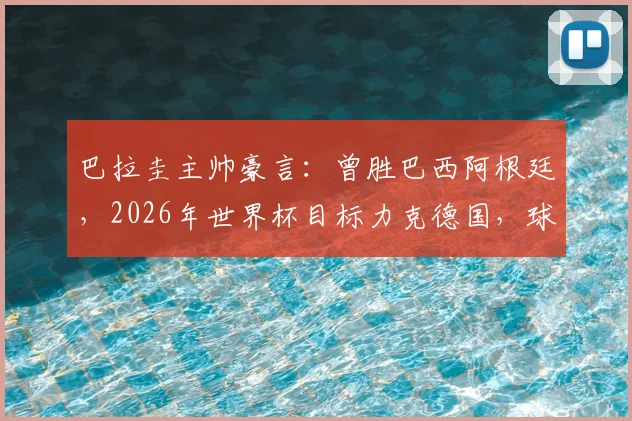 巴拉圭主帅豪言：曾胜巴西阿根廷，2026年世界杯目标力克德国，球队实力与信心深度解读